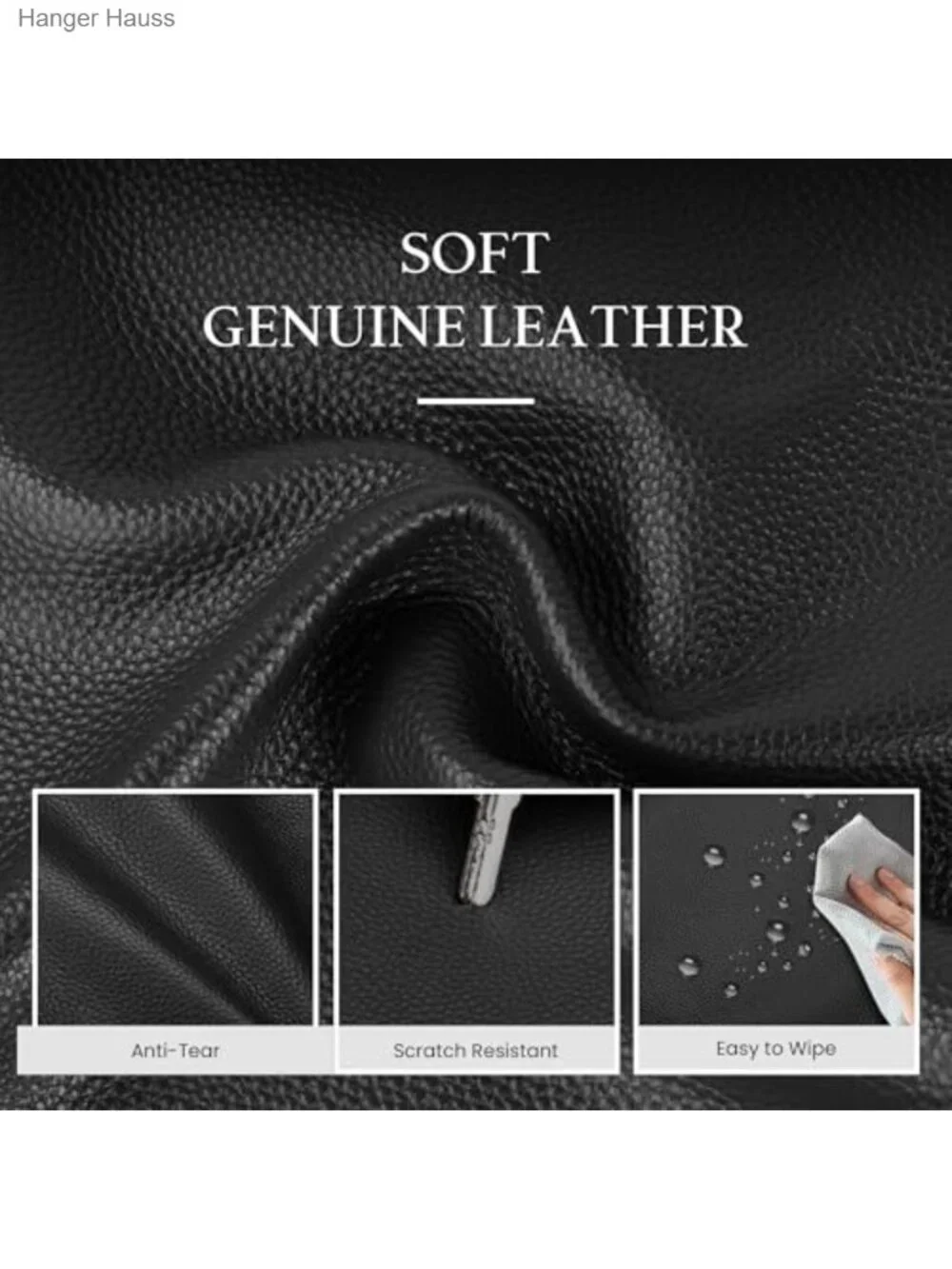 Genuine Leather Slouchy Tote Bag for Women Work Laptop Zipper Closure